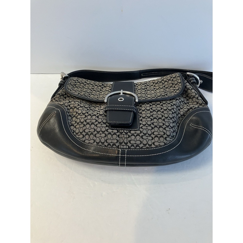 Coach VTG Y2k Black Soho Hobo‎ Stitchflap With Wallet - Picture 4 of 7